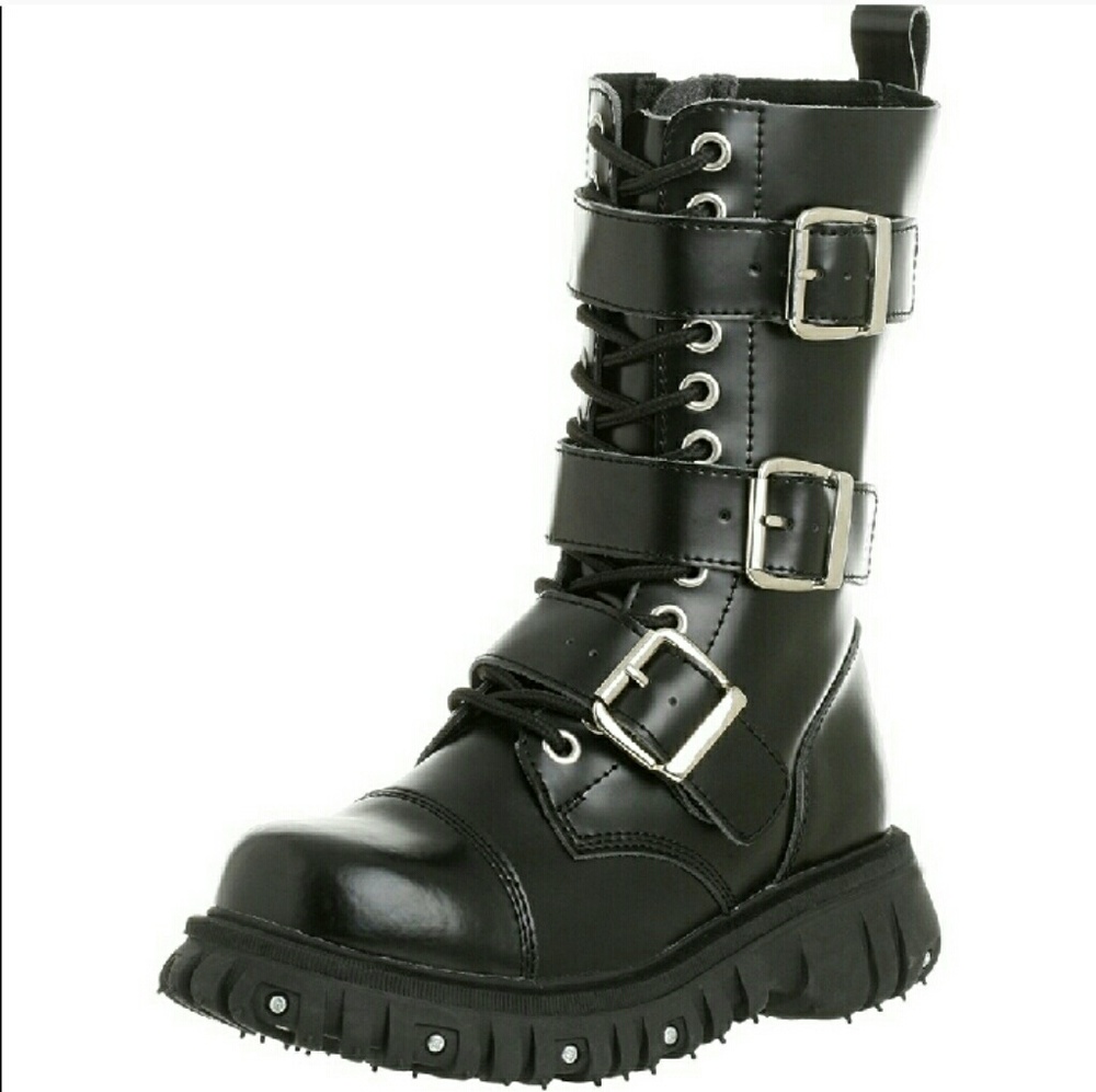 T.U.K buckled combat boots